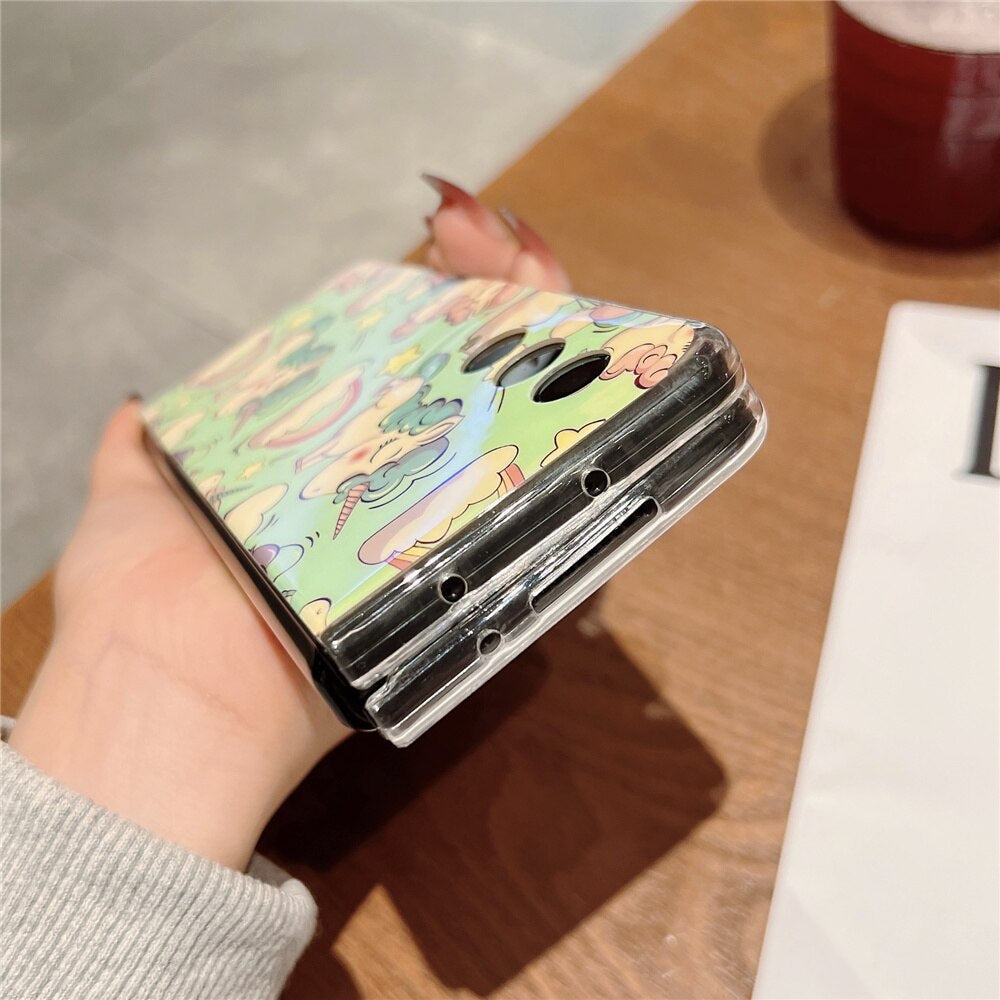 Luxury Cartoon unicorn Silicone Case for Z Fold 3 5G