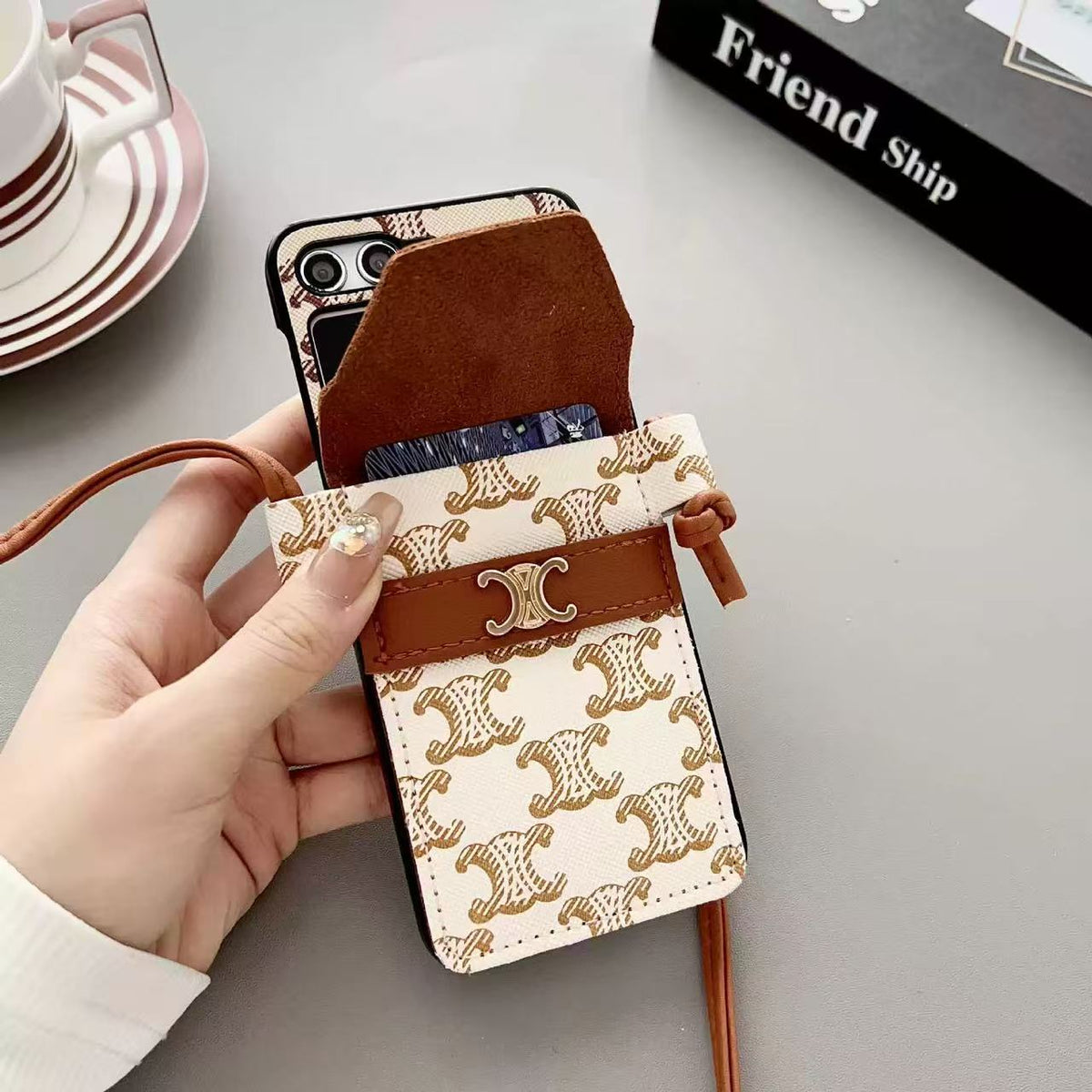 Elegant Galaxy Z Flip Crossbody Wallet Case