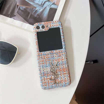 Luxury Woven Flip Case with Card Pocket
