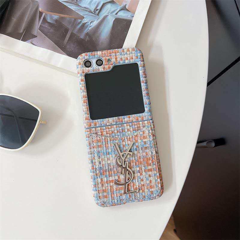 Luxury Woven Flip Case with Card Pocket