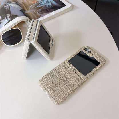 Luxury Woven Flip Case with Card Pocket