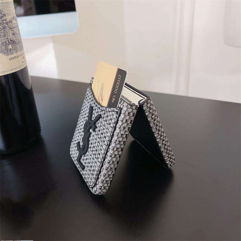 Luxury Woven Flip Case with Card Pocket
