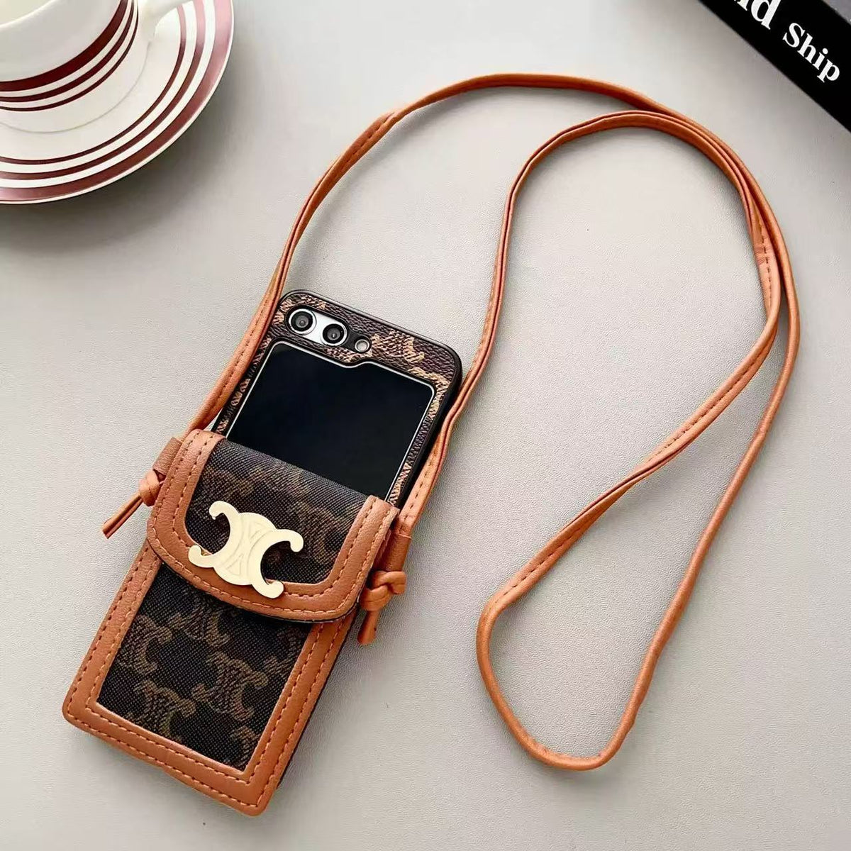 Elegant Galaxy Z Flip Crossbody Wallet Case