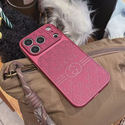 Designer-Inspired Monogram iPhone Case – Premium Textured Cover