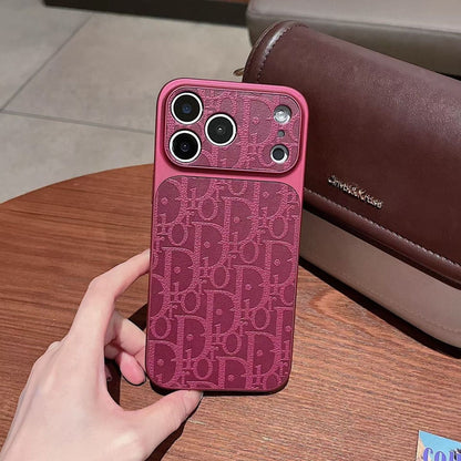 Designer-Inspired Monogram iPhone Case – Premium Textured Cover