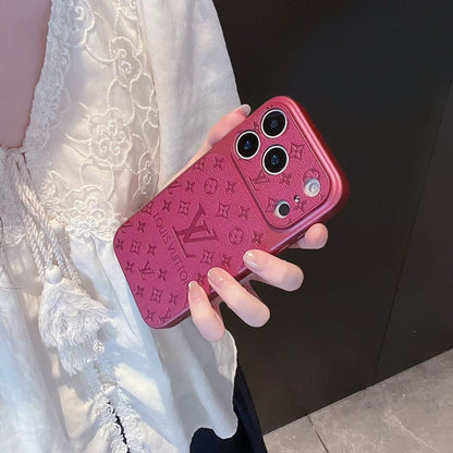 Designer-Inspired Monogram iPhone Case – Premium Textured Cover
