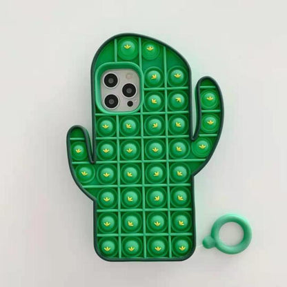 Relive Stress Pop Fidget Toys Push It Bubble Silicone Phone Case For Iphone SE 11 12 Pro Max Soft Cover