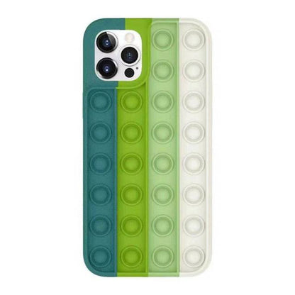 Relive Stress Pop Fidget Toys Push It Bubble Silicone Phone Case For Iphone SE 11 12 Pro Max Soft Cover