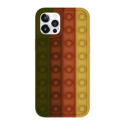 Relive Stress Pop Fidget Toys Push It Bubble Silicone Phone Case For Iphone SE 11 12 Pro Max Soft Cover