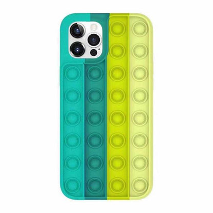 Relive Stress Pop Fidget Toys Push It Bubble Silicone Phone Case For Iphone SE 11 12 Pro Max Soft Cover